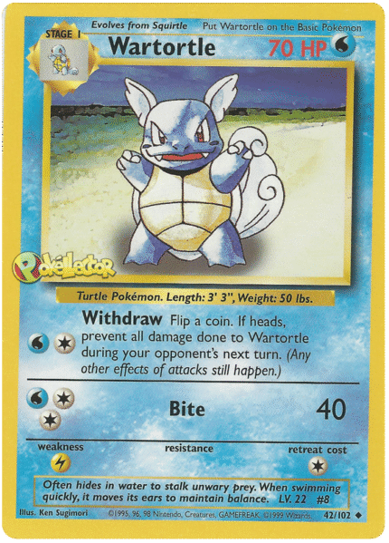 Wartortle 42/102 - Shadowless