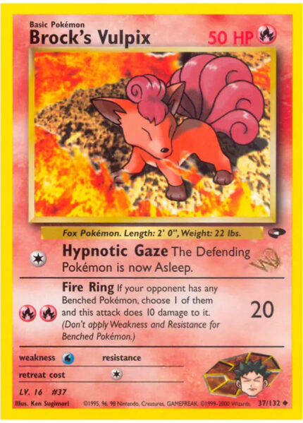 Brock's Vulpix 37/132 - W Stamp